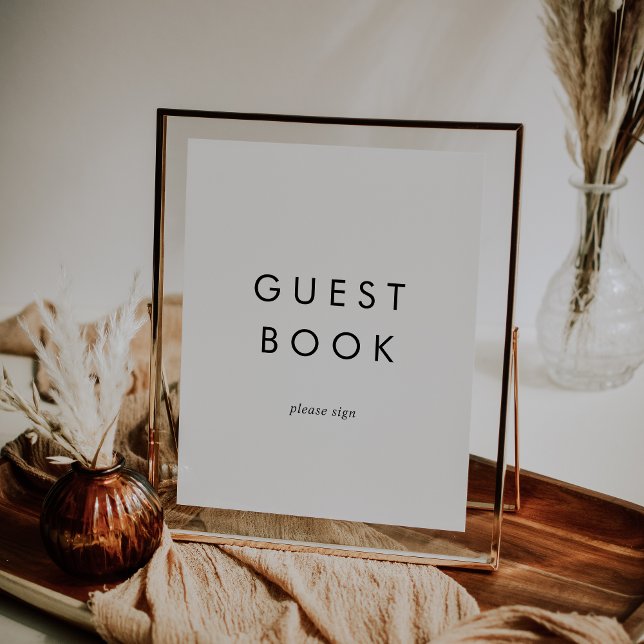 Póster Letrero de Libro de Invitados con Tipografía Chic (Subido por el creador)