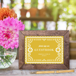 Póster Letrero de Libro de Invitados de Boda con Papel Pi