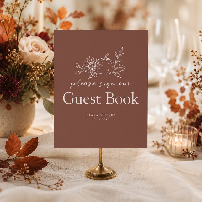 Póster Letrero de Libro de Invitados de Boda de Calabaza  (Subido por el creador)