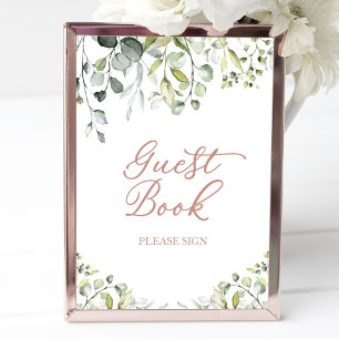 Póster Letrero de Libro de Invitados de Verdor