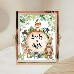 Póster Letrero de Libros y Regalos para Baby Shower de An