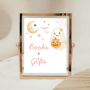 Póster Letrero de Libros y Regalos para Baby Shower de Bo