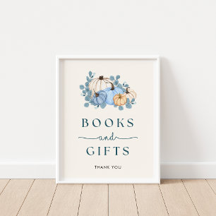 Póster Letrero de Libros y Regalos para Baby Shower de Ca