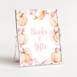 Póster Letrero de Libros y Regalos para Baby Shower de Ca