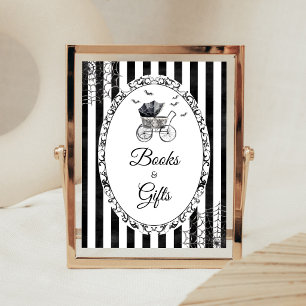 Póster Letrero de libros y regalos para paseo gótico de H