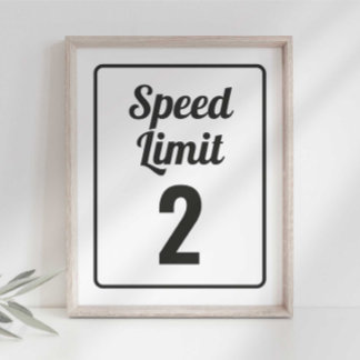 Póster Letrero de Límite de Velocidad Cumpleaños de Auto 