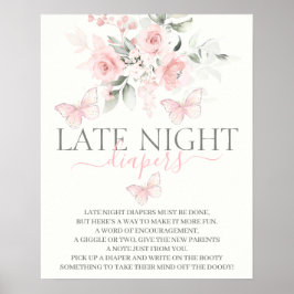 Póster Letrero de mariposa de los pañales nocturnos