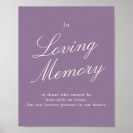 Póster Letrero de Memoria Amorosa con Caligrafía Mauve pa