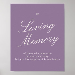Póster Letrero de Memoria Amorosa con Caligrafía Mauve pa
