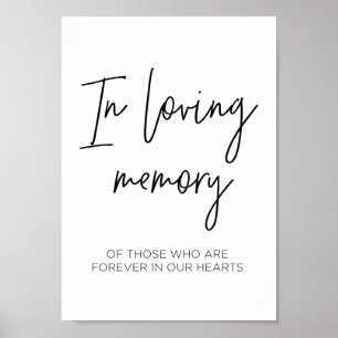 Póster Letrero de memorial de boda moderno en memoria amo