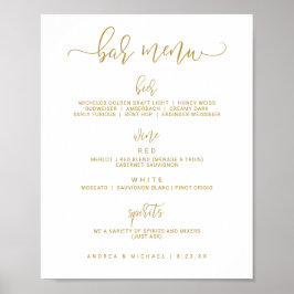 Póster Letrero de menú de bar de boda - Bounce Script (or