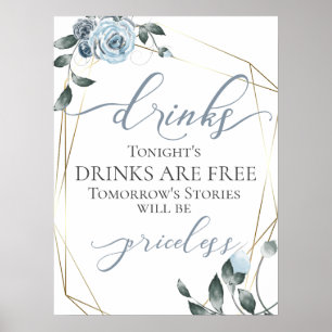 Póster Letrero de menú de barra de bebidas gratis diverti