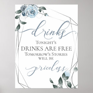 Póster Letrero de menú de barra de bebidas gratis diverti