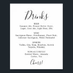 Póster Letrero de Menú de Bebidas de Boda Minimalista<br><div class="desc">Este letrero de menú de bebidas de boda minimalista es perfecto para una boda sencilla. El diseño romántico moderno presenta tipografía clásica en negro y blanco combinada con una caligrafía rústica y elegante con estilo de letra a mano vintage. Personalizable en cualquier color. Mantenga el diseño simple y elegante, tal...</div>
