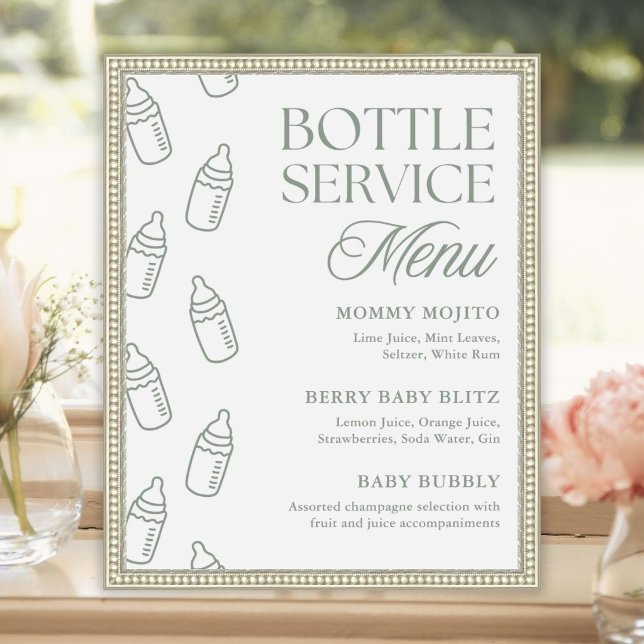 Póster Letrero de menú de bebidas del servicio de botella (Subido por el creador)
