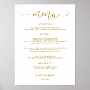 Póster Letrero de Menú de Boda - Caligrafía Saltarina (Do