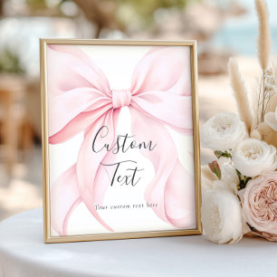 Póster Letrero de mesa con texto personalizado de lazo ro