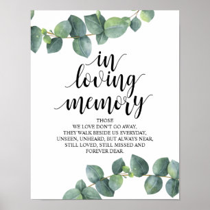 Póster Letrero de mesa conmemorativo de boda con caligraf