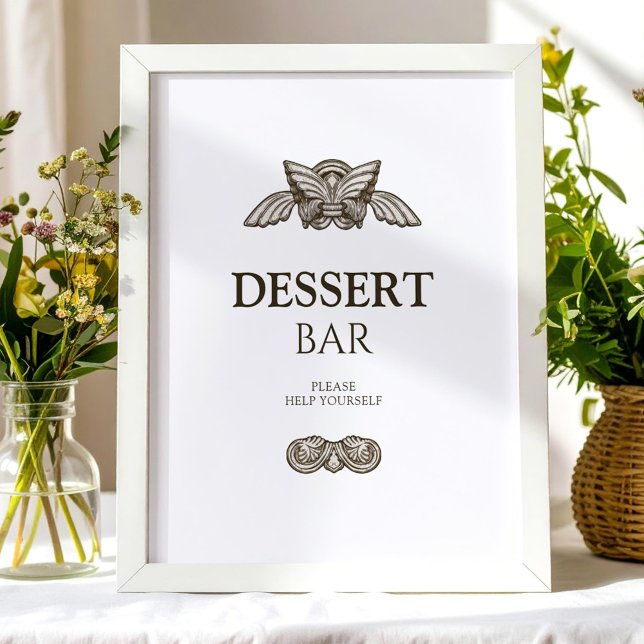 Póster Letrero de mesa de barra de postres elegante con e (Subido por el creador)