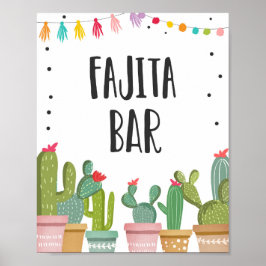 Póster Letrero de mesa de comida de fiesta de barra de fa
