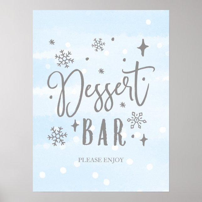 Póster Letrero de mesa de dulces de postres para baby sho (Frente)