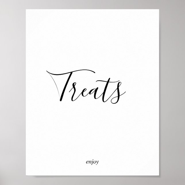 Póster Letrero de mesa de dulces minimalista (Frente)