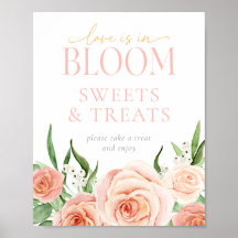 Letrero de Mesa de Dulces y Golosinas Amor en Flor