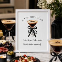 Letrero de mesa de Espresso Martini Un Poco Mayor