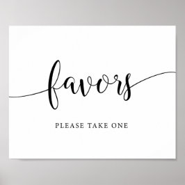 Póster Letrero de mesa de favores de boda rústica