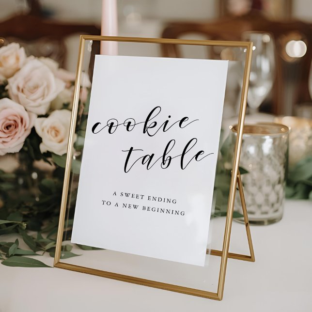 Póster Letrero de mesa de galletas de boda con caligrafía (Subido por el creador)