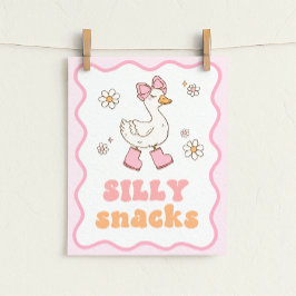Póster Letrero de mesa de ganso de Snacks Tontos