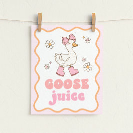 Póster Letrero de Mesa de Jugo de Ganso