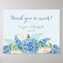 Póster Letrero de Mesa de Regalos de Boda Acuarela Horten