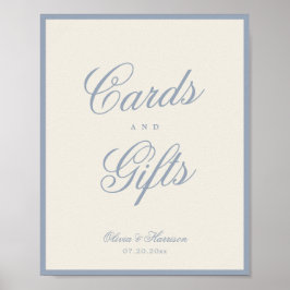 Póster Letrero de mesa de regalos de tarjetas elegantes d