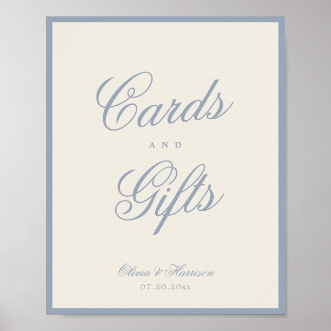 Póster Letrero de mesa de regalos de tarjetas elegantes d (Frente)