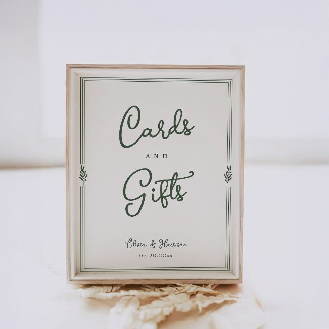 Póster Letrero de Mesa de Regalos y Tarjetas de Boda Sage (Subido por el creador)