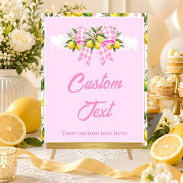 Póster Letrero de mesa para baby shower con lazo de cuadr