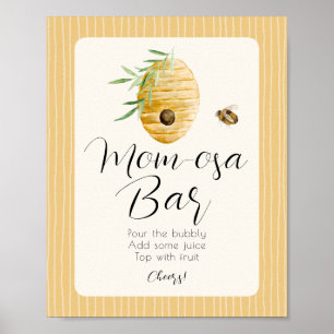 Póster Letrero de mesa para baby shower con tema de Mom-o