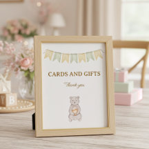 Letrero de Mesa para Baby Shower de Animales del B