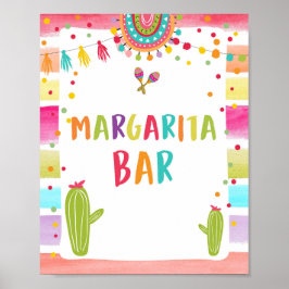 Póster Letrero de mesa para bar de margaritas fiesta de c