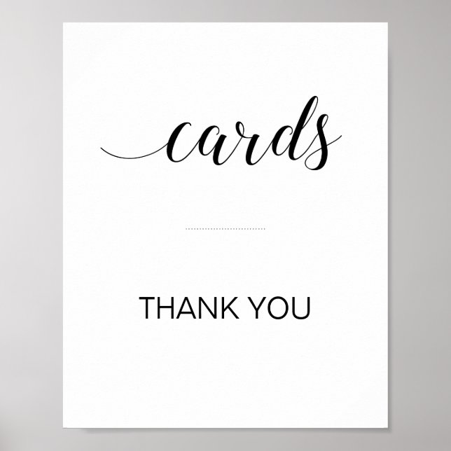 Póster Letrero de mesa para caja de tarjetas elegante (Frente)