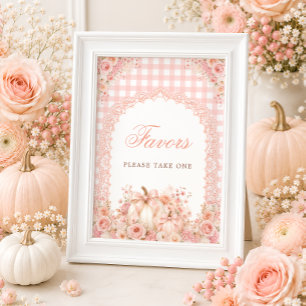 Póster Letrero de Mesa para Favoritos de Baby Shower Flor