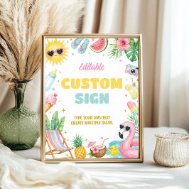 Póster Letrero de mesa para fiesta de baby shower de niña
