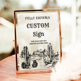 Póster Letrero de mesa para fiesta de cumpleaños de vaque