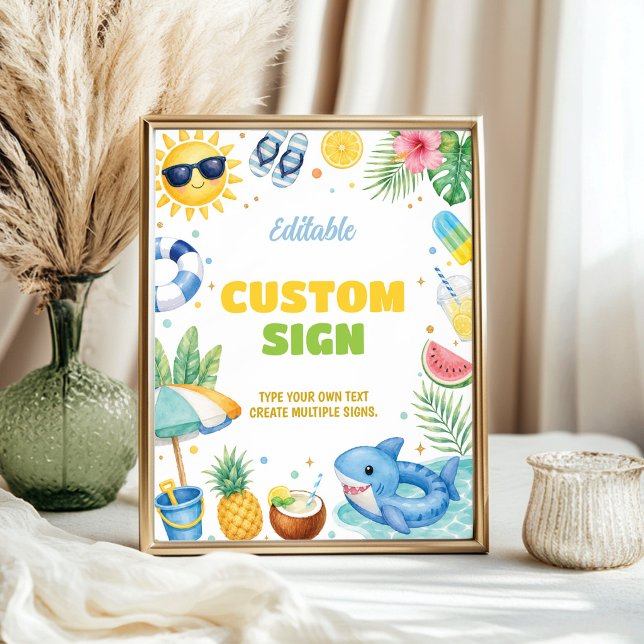 Póster Letrero de mesa para fiesta de cumpleaños de veran (Subido por el creador)