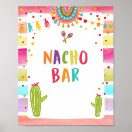 Póster Letrero de mesa para Nacho Bar Comida Mexicana Fie