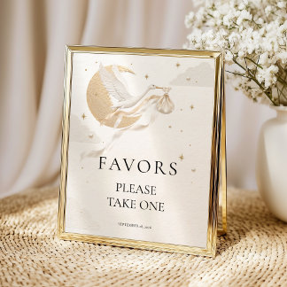 Póster Letrero de mesa para recuerdo de baby shower elega