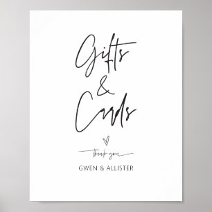 Póster Letrero de mesa para tarjeta de regalo de boda Pos