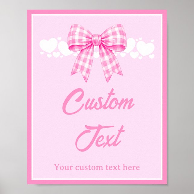 Póster Letrero de mesa personalizado para baby shower con (Frente)