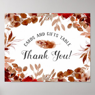 Póster Letrero de mesa Tarjetas y regalos Florales Bellez